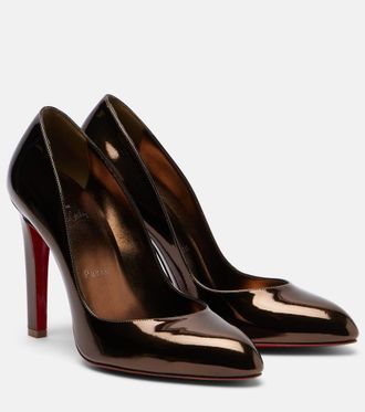 Christian Louboutin Fannylove 100 metallic leather pumps