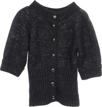 Chanel 1986-1988 button knit top - Black