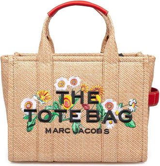 Marc Jacobs The medium tote bag in raffia with embroidery