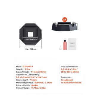 OEM Bloques Niveladores Para Autocaravanas, Capacidad De Carga De 2268 Kg (5000 Lb), Material De Caucho