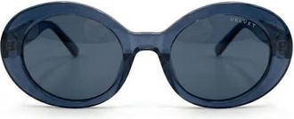 Velvet Eyewear Iris Polarized Sunglass in Navy at Nordstrom