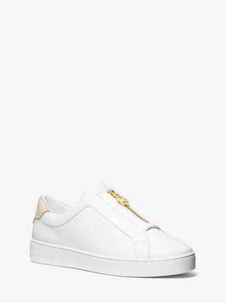 Michael Kors Keaton Leather Zip-Up Sneaker