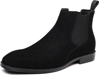 Generic Mens Chelsea Boots Faux Suede Casual Dress Boots for Men Slip-On Ankle Boots Stylish Comfortable PU Leather Shoes for Business, Work, Party, or Daily 