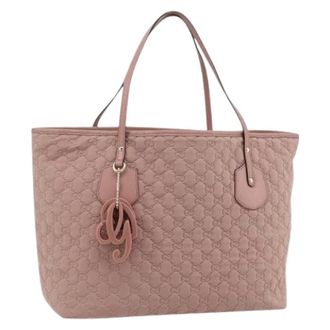 Gucci Pre-owned Vintage GG Canvas Tote Bag - Dames - Pre-owned - Roze - Maat: ONE Size Leer