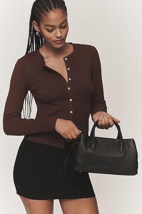 Maeve Cotton Blend Fitted Knit Cardigan Top