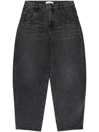 Entire studios Distressed Denim Wide-Leg Cropped Pants