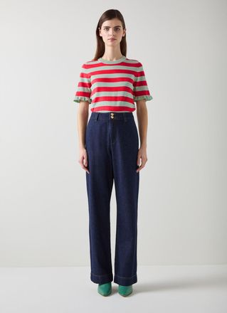 L.k. Bennett Bells Green Cotton Top