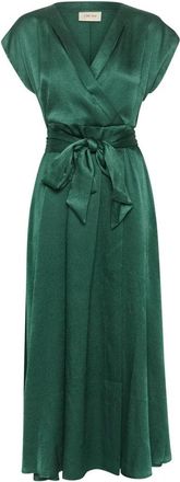 Cream Zeegroene Jurk met V-Hals - Dames - Casual kleedjes - Groen - L - Kleedjes