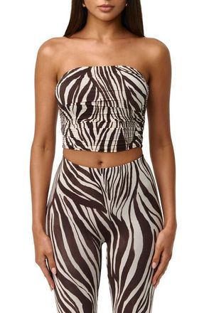 Naked Wardrobe Printed Crop Tube Top in Wild Riviera at Nordstrom, Size X-Small