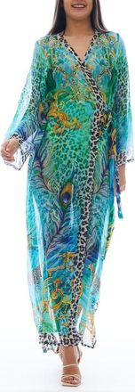 Ranee&rsquo;s Leopard Peacock Longline Duster in Green at Nordstrom Rack, Size One Size Oz