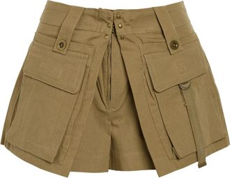 Isabel Marant Barta Canvas Shorts - Khaki - 38 (UK10 / S)