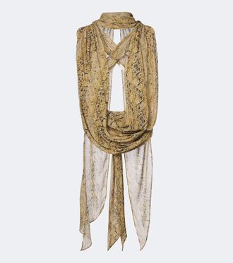 De La Vali Top Isolde de georgette estampado con pa&ntilde;uelo