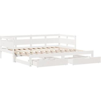 vidaXL Sof&aacute; Cama Nido Con Cajones Sin Colch&oacute;n Blanco 90x190 Cm Vidaxl