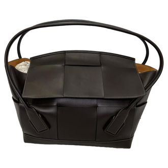 Bottega Veneta Pre-owned Womens Medium Arco Tote Bag in Brown Calf Leather - Mocha - One Size