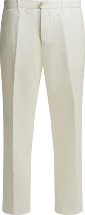 BRIGLIA 1949 Geponste Tailored Broek - Heren - Chinos - Wit - L - Katoen - Broeken