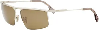 Fendi FE40141U32E Rectangle Full Rim Sunglasses - Gold