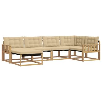 vidaXL Conjunto De Sof&aacute;s De Exterior Con Coj&iacute;n 6 Pcs Y Beige Vidaxl