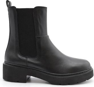Unisa Zwarte Chelsea Leren Laarzen - Dames - Chelseaboots - Zwart - 38 EU - Schoenen