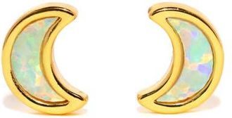 Girls Crew Mini Moon Stud Earrings in Gold at Nordstrom