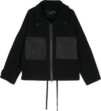 Isabel Benenato fleece jacket - men - Yak/Merino/Polyamide/Elastane/Polyester/Virgin Wool - 48 - Black