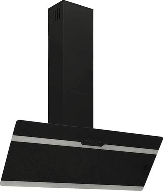 vidaXL Vidaxl - Campana Extractora Pared Acero Y Vidrio Templado Negro 90 Cm