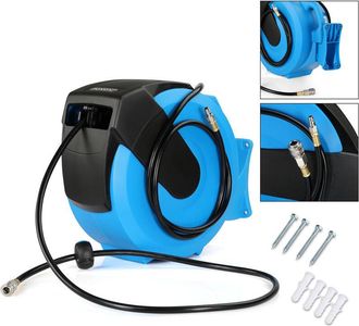 No Brand No Brand - Monzana Carrete De Manguera De Aire Comprimido Con Rebobinado Autom&aacute;tico Y Soporte De Pared 30m
