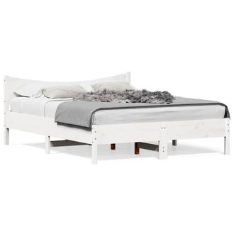 Berkfield Home Bed Frame without Mattress White 150x200 cm King Size Solid Wood Pine