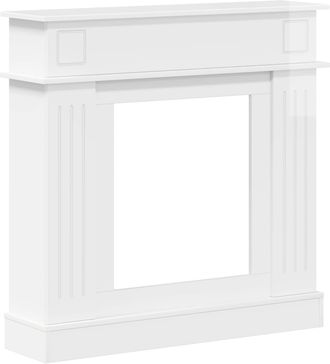 vidaXL Marco De Chimenea Blanco Brillante 102 X 26 X 100 Cm Vidaxl