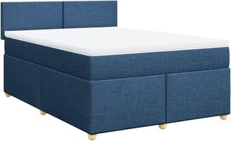 vidaXL Vidaxl - Cama Box Spring Con Colch&oacute;n Tela Azul 160x200 Cm