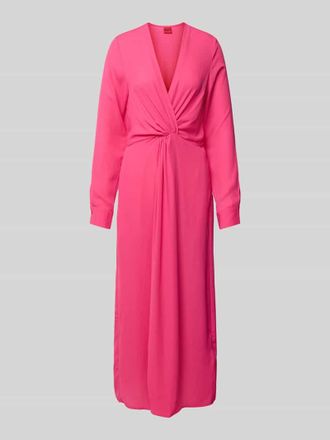 HUGO BOSS Midikleid mit Knotendetail Modell Koventi in Pink, Gr&ouml;&szlig;e 34
