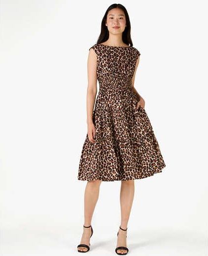 Spotted Leopard Blaire Midi Dress