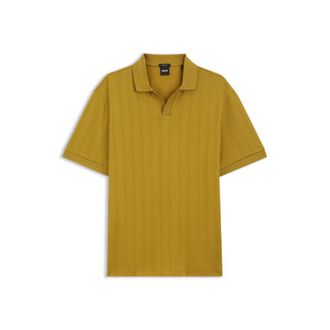 BOSS Cotton-jacquard polo shirt with Johnny collar