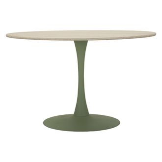 Dmora Mesa Fija Coober, 4 Plazas, Forma Redonda, Tono Crema, 120x120x76h Cm Blanco Crema