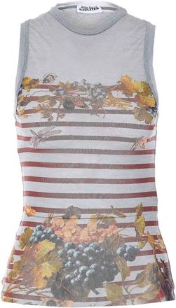 Jean Paul Gaultier Light Blue Mesh Tank Top