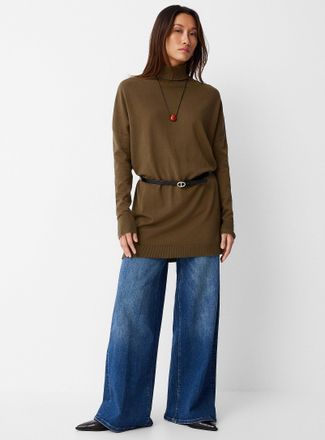 Contemporaine Womens Turtleneck Tunic Top sweater