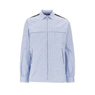 Junya Watanabe Striped overshirt with denim inserts Man M