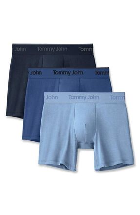 Tommy John Assorted 3-Pack Second Skin 4-Inch Stretch Modal Boxer Briefs in Dress Blues/Blue Quartz/canal at Nordstrom, Size X-Large