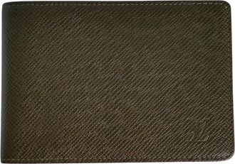 Louis Vuitton Taiga Brown Leather Wallet (Bi-Fold) (Pre-Owned)