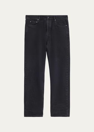Saint Laurent Mens Relaxed Straight-Leg Black Denim Jeans