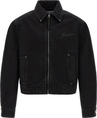 Jacquemus Black Logo Shirt Collar Jacket