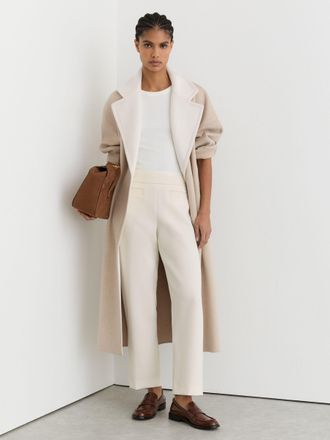 Reiss Cream Petite Welt-pocket Tapered Trousers, 12