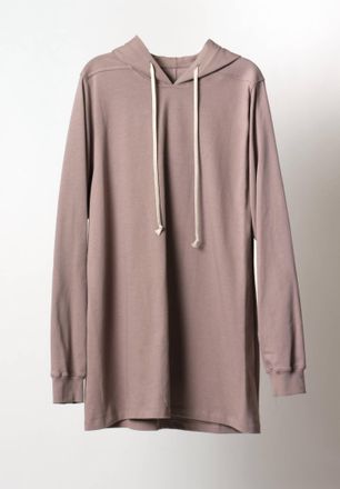Rick Owens Mens Cut-Out Drawstring Hoodie In Dust