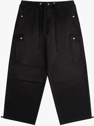 Rhude Womens Black Parachute Trousers With Pockets, Size M