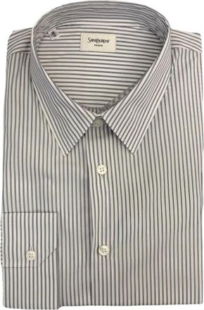 Saint Laurent Katoenen overhemd met knopen - Heren - Zakelijke Overhemden - Veelkleurig - 3XL - Katoen - Overhemden