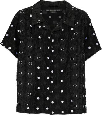 Andersson Bell Camicia semi trasparente a fiori - Nero