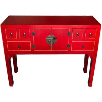 Wanderlust Deco Wanderlust Deco - Aparador De Madera De 6 Cajones Y 2 Puertas 95x24x79h Cm