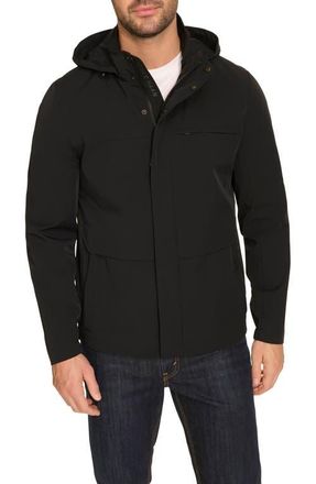 Cole Haan Hooded Windbreaker Jacket in Black at Nordstrom, Size Xx-Large