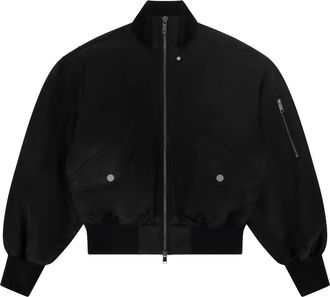 Entire studios Black Cropped Voluminous-Sleeve Jacket