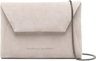 Brunello Cucinelli Borsa mini con catena - Grigio