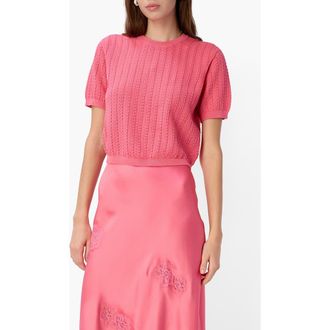 Cami NYC Ellory Crop Cotton Pointelle Top in Hibiscus at Nordstrom, Size X-Small